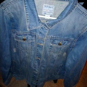 Juniors old navy blue jean jacket